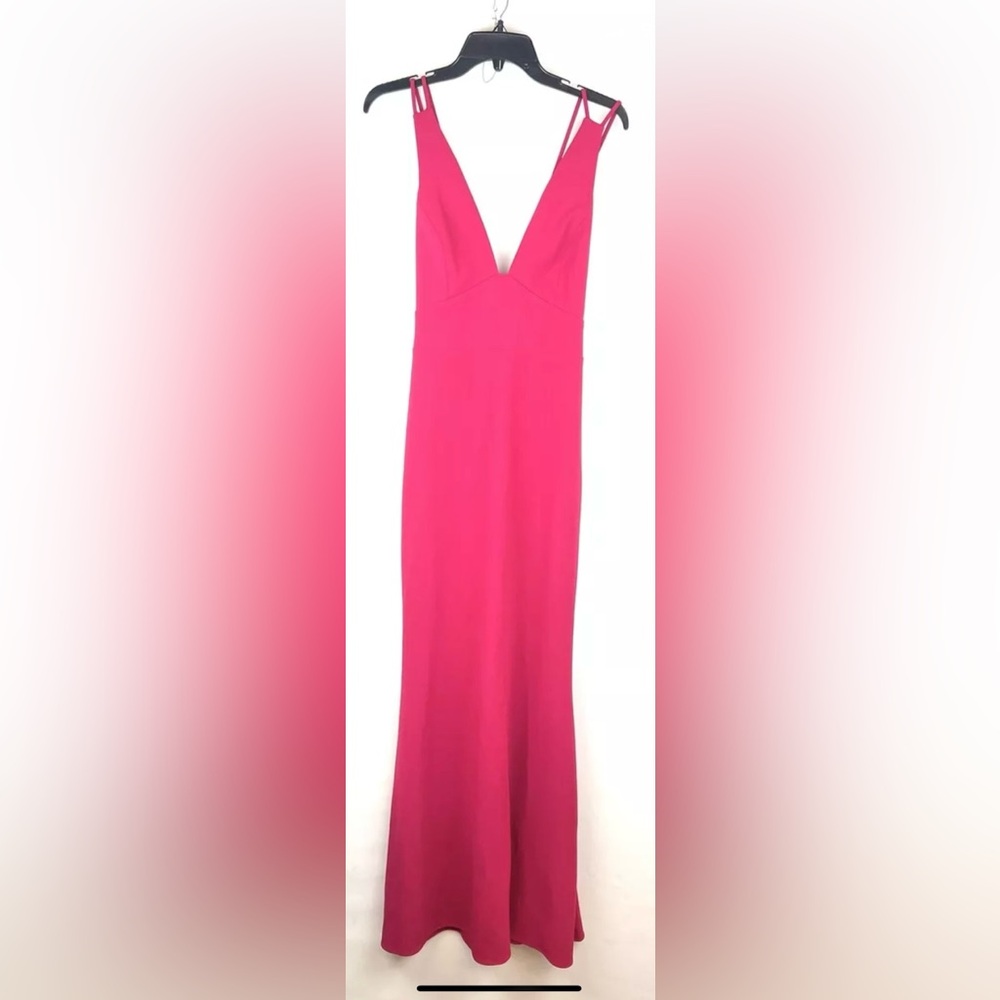 NWT Badgley Mischka Women’s Pink Sleeveless Long Dress Size 8 wedding guest dr